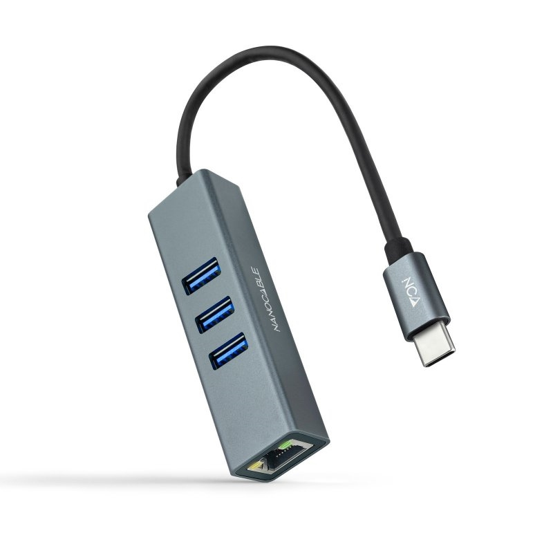NANOCABLE - Conversor USB-C Ethernet +3xUSB 3.0 (Ref.10.03.0408)