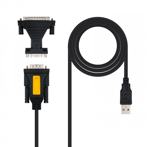 NANOCABLE - CONVERTIDOR USB A SERIE, TIPO A/M-RS232 DB9/M DB25/M, 1,8 M (Ref.10.03.0002)