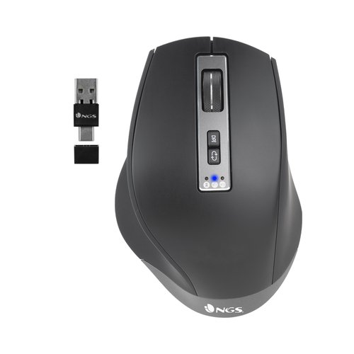 NGS - RATON BLUR OPTICO 800/1600/3200 DPI INALAMBRICO MULTIMODE 6 BOTONES RECEPTOR USB-A + USB-C 2,4 GHZ COLOR (Ref.BLUR-RB)