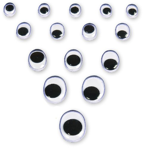 NIEFENVER - OJOS MOVILES OVALADOS NEGRO PACK de 100 TAMAÑO SURTIDO (Ref.0700117)