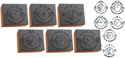 NIEFENVER - SELLOS MOTIVACIONALES EMOTICONOS BOTE 6UD (Ref.1700102)