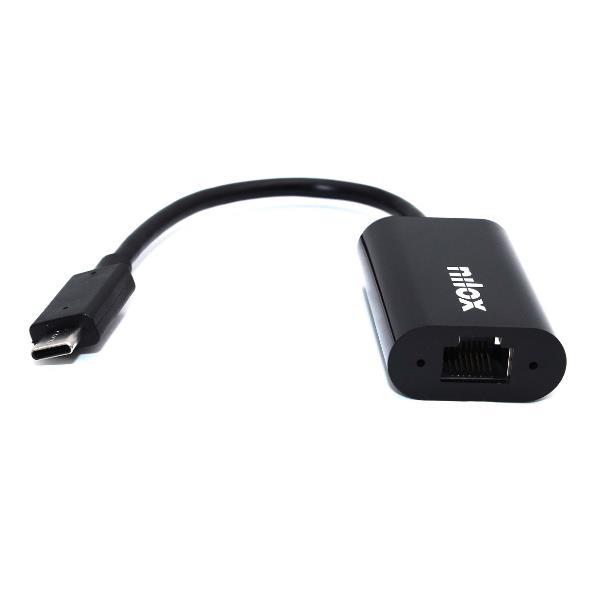 NILOX - CABLE ADAPTADOR USB C A RJ45 M/H NEGRO (Ref.NXADAP06)