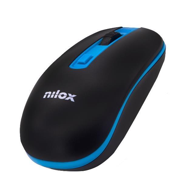 NILOX - RATÓN INALÁMBRICO 1600PPP RECEPTOR USB NEGRO/AZUL (Ref.NXMOWI2003)