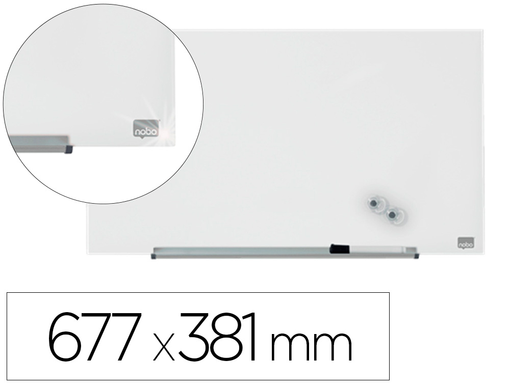 NOBO - PIZARRA BLANCA IMPRESSION PRO CRISTAL 31" MAGNETICA 677X381 MM (Ref.1905175)