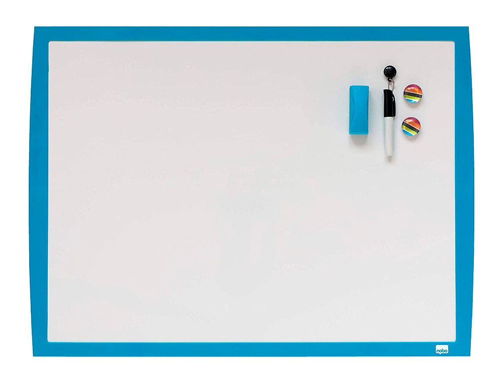 NOBO - PIZARRA BLANCA MAGNETICA MARCO AZUL 430X585 MM (Ref.2104176)