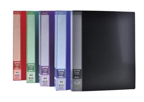 OFFICE BOX - CARPETA de ANILLAS PP TWILL SUPRA A4 2 an.16mm 5 col.surt. (Ref.23115)