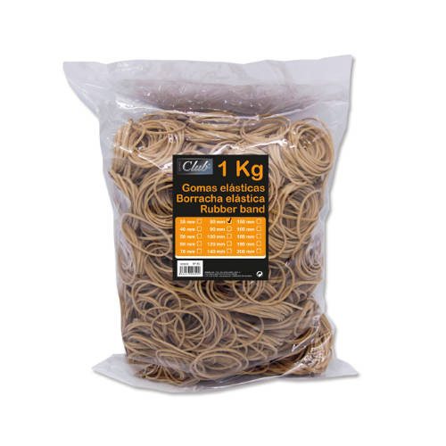 OFFICE CLUB - BOLSA 1 KG. GOMAS ELASTICAS Nº 80 DE 8 CM. LARGO (Ref.300829)