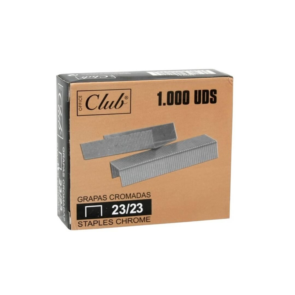 OFFICE CLUB - GRAPAS 23/23MM ALAMBRE DE ALTA CALIDAD HASTA 200 HOJAS CAJA 1000 GRAPAS -10U- (Ref.320211)