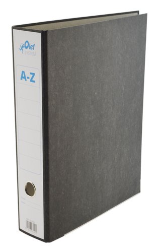 OLEF - ARCHIVADOR palanca CARTON JASPEADO NEGRO Fº 75mm (Ref.OL2021)