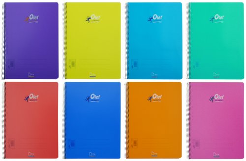 OLEF - BLOCK tapa PP Fº 80h PAUTA 3,5 90g COL.SUR.(8) (Ref.BPF9035)