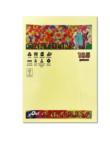 OLEF - CARTULINA A4 185g PALIDOS P/50 (Ref.7525)