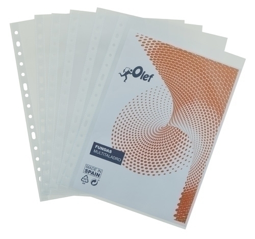 OLEF - FUNDA MULTITALADRO PP 70µ PL.NJ. A4 16 TAL.RFZO. PAQUETE de 100 (Ref.70A4PN)