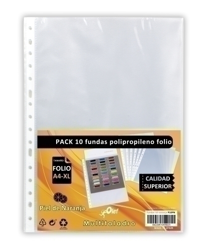 OLEF - FUNDA MULTITALADRO PP 90µ PL.NJ. Fº 16 TAL.RFZO. PACK DE 10 (Ref.P10PN)