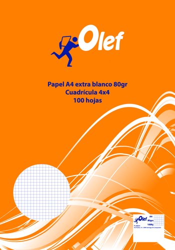 OLEF - PAPEL A4 80g 100h CUADRIC.4x4 (Ref.PLA8044)