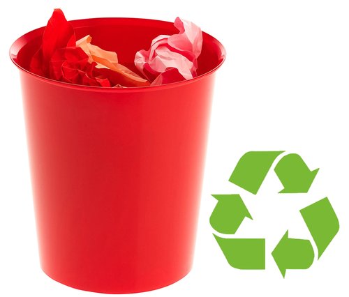 OLEF - PAPELERA PLASTICO CERRADA 16 LITROS ROJA (Ref.POPRO/2001 RJ)