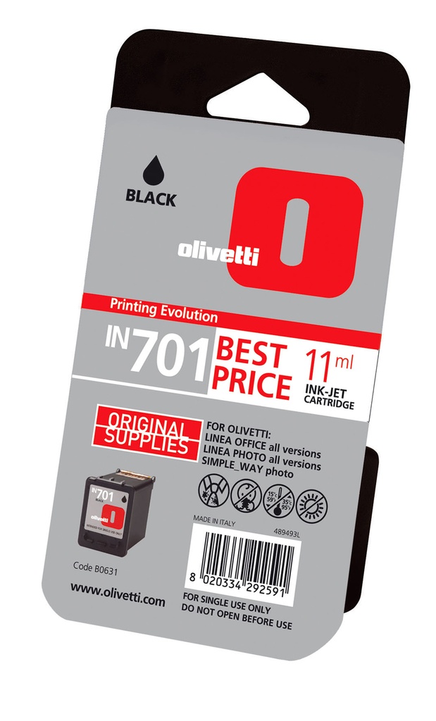 OLIVETTI - 701 Linea Office/Office Wifi/Photo/Simple Way Photo, tinta Negro capacidad standard (Ref.B0631)
