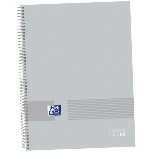 OXFORD - &YOU CUADERNO EUROPEANBOOK 1 ESPIRAL 80H 5X5 T/EXTRADURAS A4+ PURE GREY -5U- (Ref.400149496)
