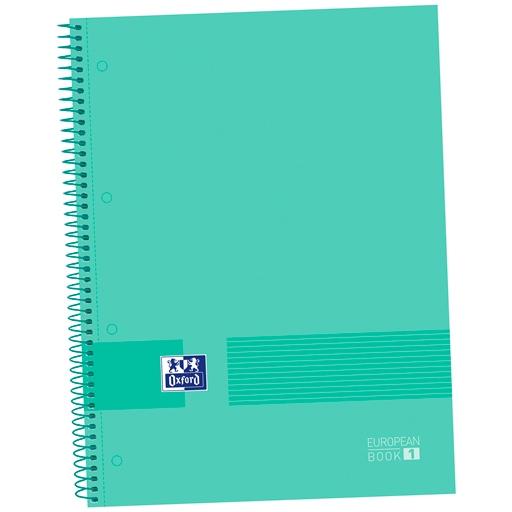 OXFORD - &YOU CUADERNO EUROPEANBOOK 1 ESPIRAL 80H 5X5 T/EXTRADURAS A4+ SOFT MINT GREEN -5U- (Ref.400149495)