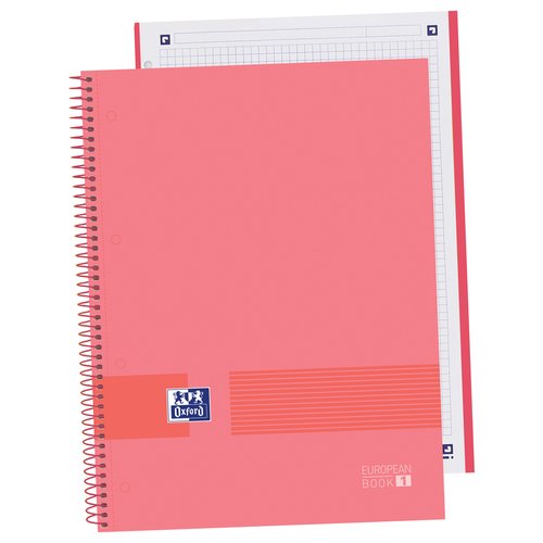 OXFORD - &YOU CUADERNO EUROPEANBOOK 1 ESPIRAL 80H 5X5 T/EXTRADURAS A4+ SOFT WATERMELON -5U- (Ref.400149493)