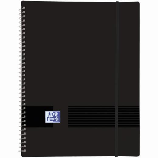 OXFORD - CARPETA CON 30 FUNDAS CRISTAL 50 MICRAS ESPIRAL A4 CIERRE C/GOMA PLÁSTICO OPACO NEGRO (Ref.400160223)