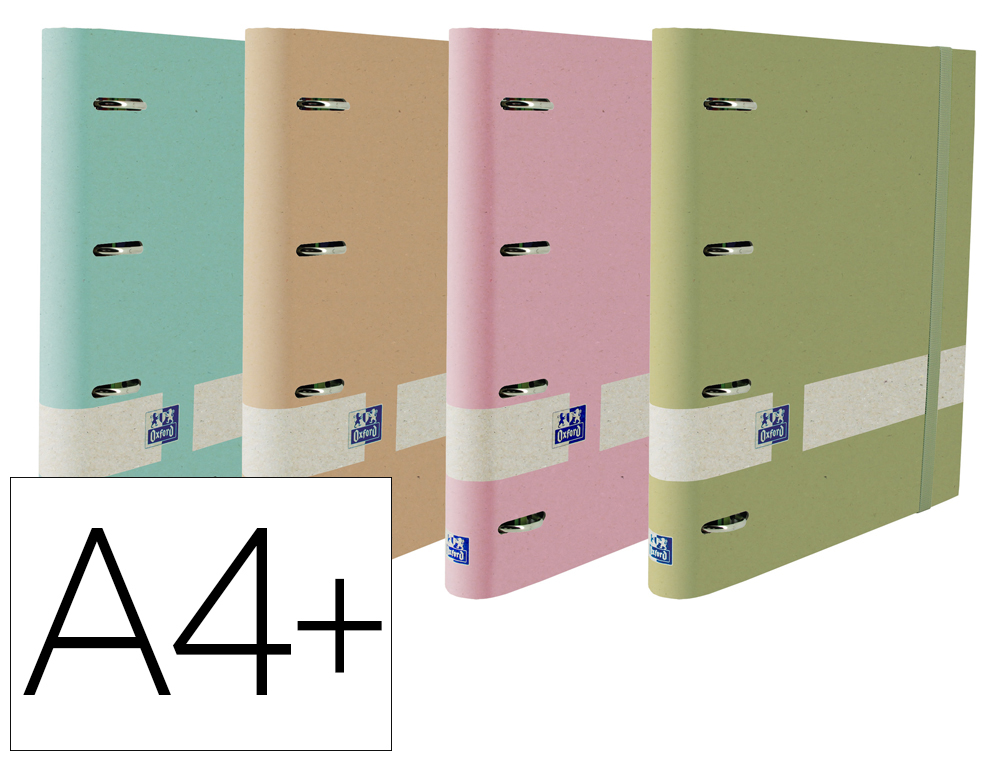 OXFORD - CARPETA DE ANILLAS 4X35MM NATURE EUROPEANBINDER A4+ C/RECAMBIO 5X5 T/EXTRADURA C/SURTIDOS PASTEL (Ref.400166694)