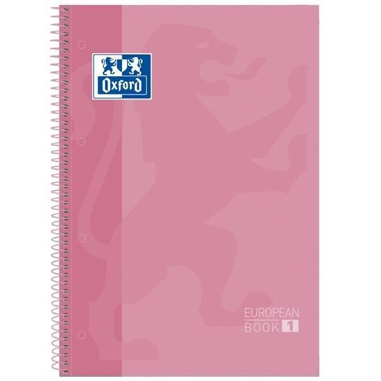 OXFORD - CUADERNO EUROPEANBOOK 1 MICROPERFORADO 80 HOJAS 1 LINEA TAPAS EXTRADURAS CLASSIC A4+ ROSA CHICLE -5U- (Ref.400078124)