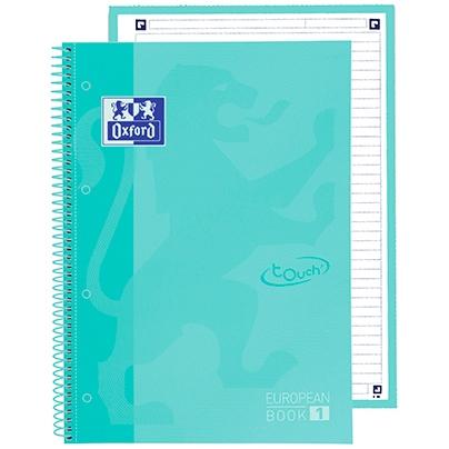OXFORD - CUADERNO EUROPEANBOOK 1 SCHOOL MICROPERFORADO 80 HOJAS 1 LÍNEA TAPAS EXTRADURAS TOUCH A4+ ICE MINT PASTEL -5U- (Ref.400138326)
