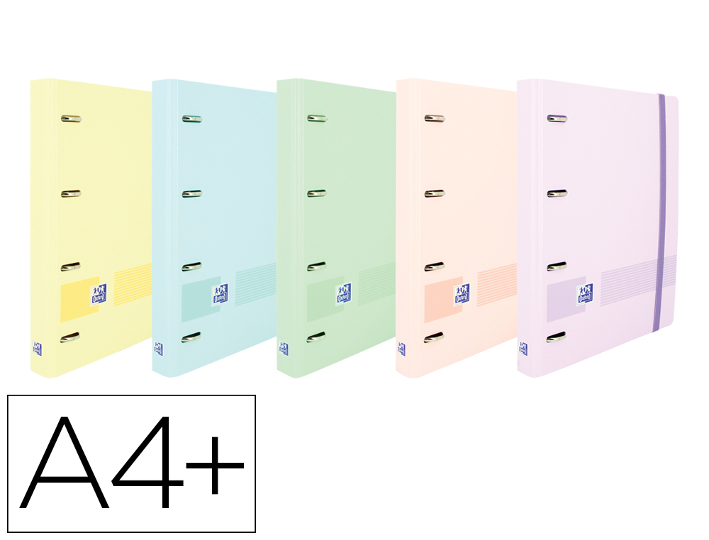 OXFORD - EUROPEANBINDER+ LIVE & GO POLYFOAM A4+ CON RECAMBIO 100H 5X5 - SURTIDO PASTEL (Ref.400146175)