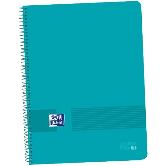 OXFORD - LIVE&GO CUADERNO EUROPEANBOOK 1 ESPIRAL 80H 5X5 T/PLÁSTICO A4+ AQUA -5U- (Ref.400149420)