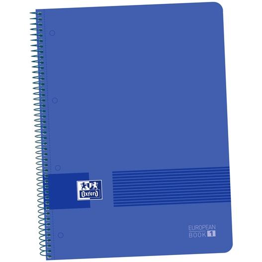 OXFORD - LIVE&GO CUADERNO EUROPEANBOOK 1 ESPIRAL 80H 5X5 T/PLÁSTICO A4+ AZUL MARINO -5U- (Ref.400149358)