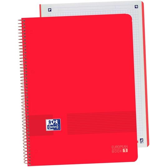 OXFORD - LIVE&GO CUADERNO EUROPEANBOOK 1 ESPIRAL 80H 5X5 T/PLÁSTICO A4+ AZUL ROJO -5U- (Ref.400149359)