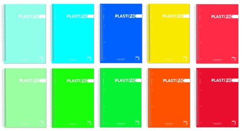 PACSA - BLOCK PLASTIPAC micro.tapa PP A4 100h HORIZONTAL 90g COL.SUR.(8) (Ref.16684)