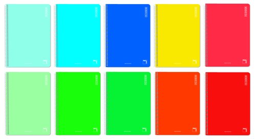 PACSA - CUADERNO ESPIRAL SERIE BASIC TAPA BLANDA 60 GRS. 4º (155X215MM.) 80 HOJAS MILIMETRADO CON MARGEN (Ref.16431)