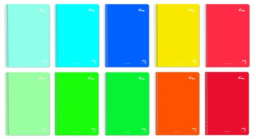 PACSA - CUADERNO ESPIRAL SERIE XTRA TAPA DURA 60 GRS. FOLIO (215X310MM.) 80 HOJAS PAUTADO 3,5 CON MARGEN SURTIDO (Ref.16224)
