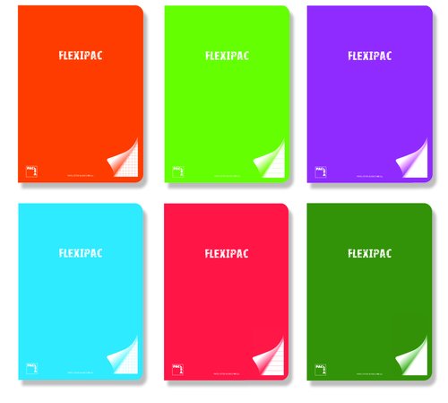 PACSA - LIBRETA FLEXIPAC tapa PP A4 48h HORIZ. 90g C/MARGEN COL.SUR.(6) (Ref.20058)