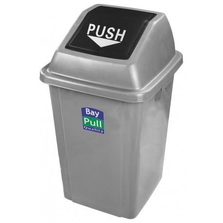 PAPELERA 25 LITROS TAPA BASCULANTE GRIS OSCURO CUERPO GRIS (Ref.26035)