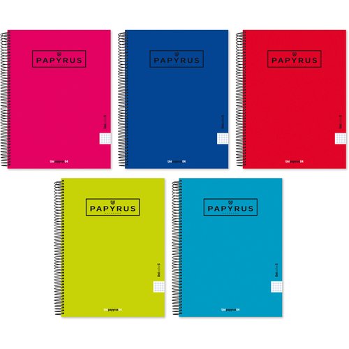 PAPYRUS - BLOC UNICLAS tapa EXTRA A4+ 120h CUADRIC.5x5 90g SURTIDO (Ref.88463199)