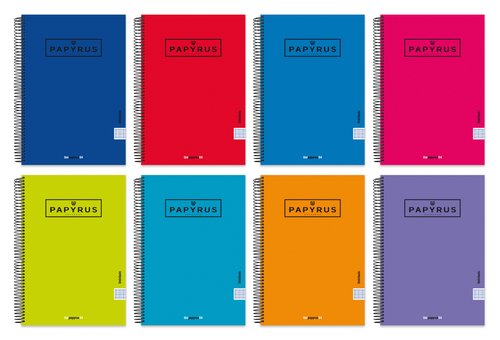PAPYRUS - BLOC UNICLAS tapa EXTRA Fº 80h LISO 90g SURTIDO (Ref.88443095)