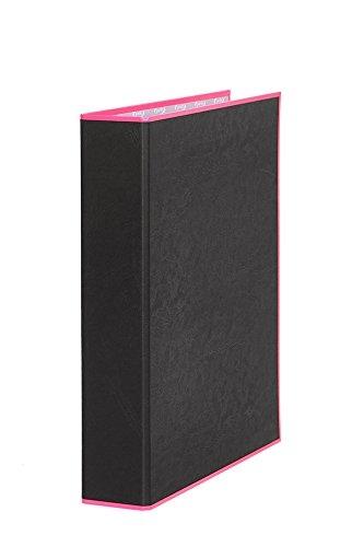 PARDO - CARPETA NEGRA DE ANILLAS CON BORDE NEÓN 2X25MM A4 PP ROSA SUELTAS (Ref.992202)