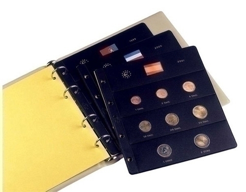 PARDO - FUNDA para ALBUM de MONEDAS tipo CLARABOYA EUROS 8 aloj. (Ref.171000)