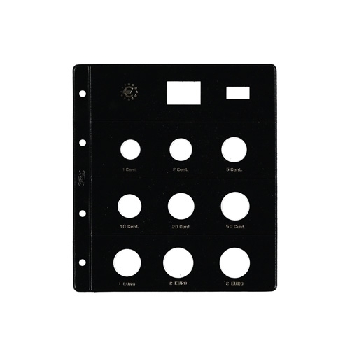 PARDO - FUNDA para ALBUM de MONEDAS tipo CLARABOYA EUROS 9 aloj. (especial 2 €) (Ref.173000)