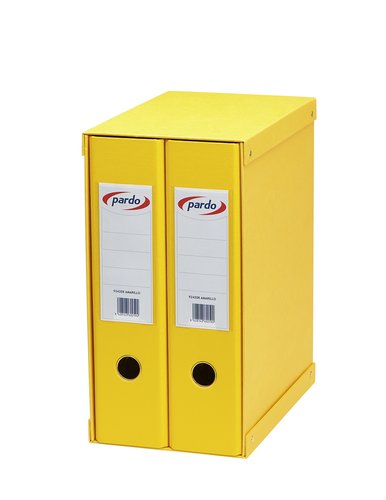 PARDO - MODULO ARCHIVADORES palanca FORRADO PVC 2 uds.Fº 2 an.MIXTAS 70mm AMARILLO (Ref.924208)