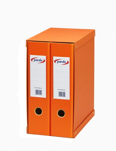PARDO - MODULO ARCHIVADORES palanca FORRADO PVC 2 uds.Fº 2 an.MIXTAS 70mm NARANJA (Ref.924209)