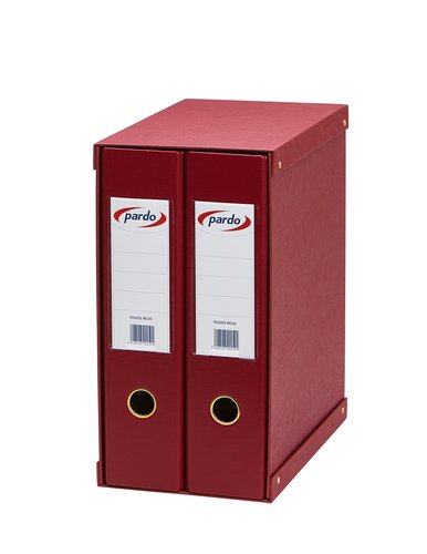 PARDO - MODULO ARCHIVADORES palanca FORRADO PVC 2 uds.Fº 2 an.MIXTAS 70mm ROJO (Ref.924202)