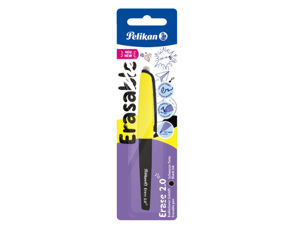 PELIKAN - ROLLER ERASE 2.0 BORRABLE PUNTA 0,7 MM TINTA GEL COLOR NEGRO (Ref.9584921)