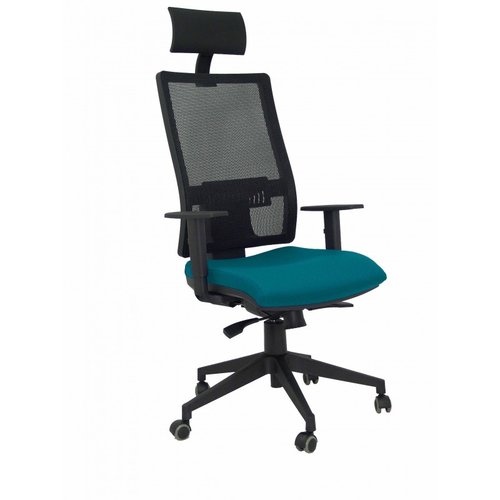 PIQUERAS Y CRESPO - SILLA OFICINA ERGONOMICA CON MECANISMO SINCRO REGULABLE EN ALTURA MOD. HORNA BRAZOS REGULABLES VERDE (Ref.10SBALI529)