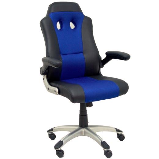 PIQUERAS Y CRESPO - SILLA PYC GAMING TALAVE REGULABLE EN ALTURA Y BRAZOS RETRACTILES SIMILPIEL NEGRO/AZUL 1200X700X580 MM (Ref.7218BSP840229NGRN)