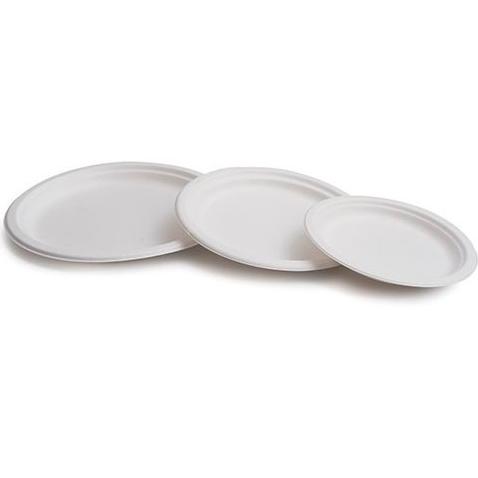 PLATO CAÑA DE AZÚCAR 22,5CM BIODEGRADABLE BLANCO PK50 (Ref.41008)