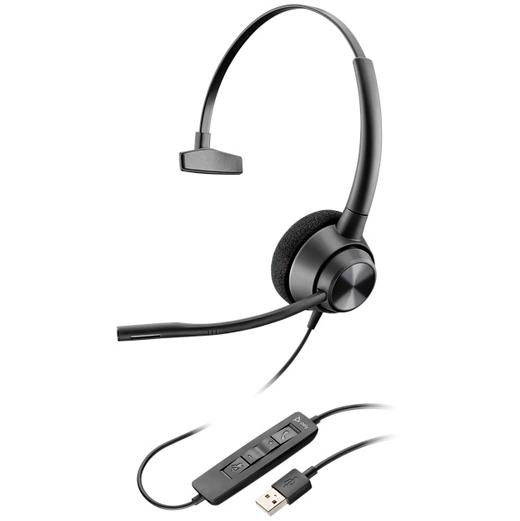 POLY - AURICULARES ENCOREPRO EP310 DIADEMA MONOAURAL C/ MICRÓFONO CONTROL DE VOLUMEN CABLE USB-A NEGRO (Ref.214568-01)