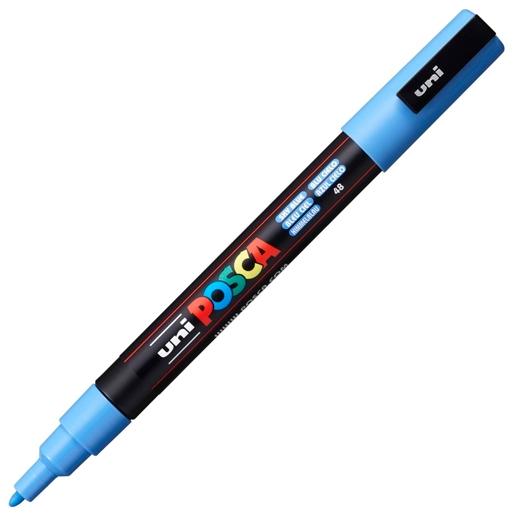POSCA - MARCADOR T.OPACA NO PERM. UNI 0,9 (PC-3M) AZUL CIELO (Ref.263772000/036822000)